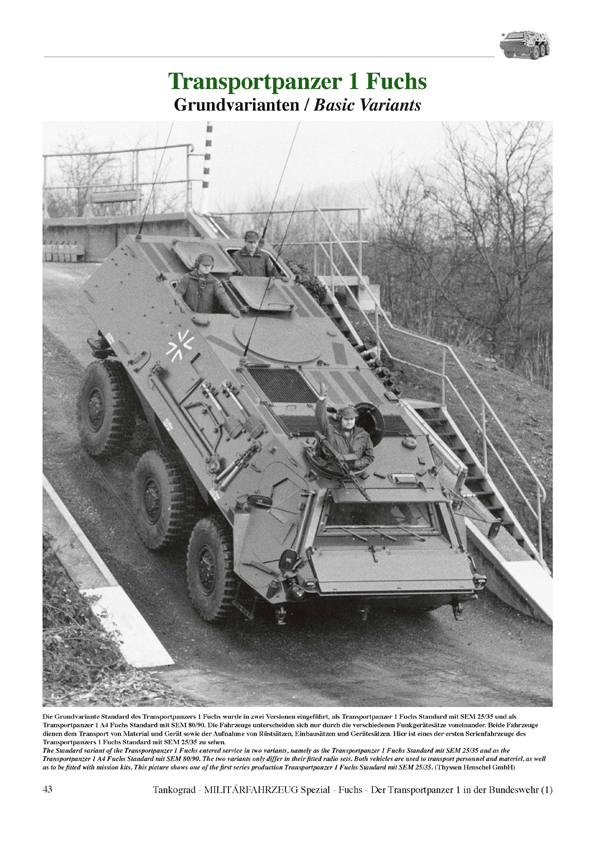FUCHS Der Transportpanzer 1 in der Bundeswehr Teil 1 Entwicklung Tankograd 5051 